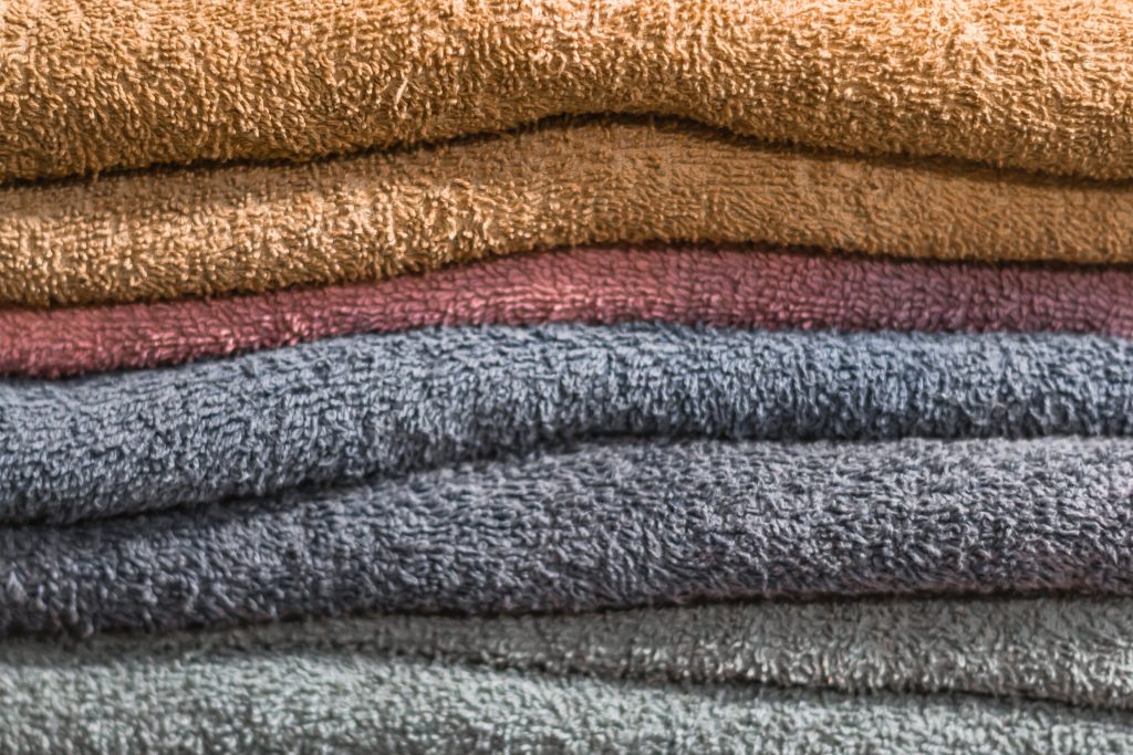 Detailed texture of stacked towels